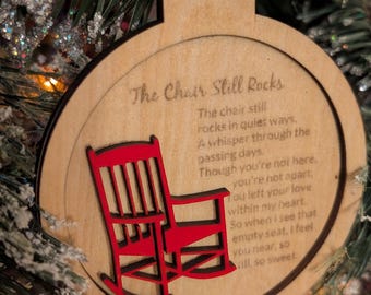 Memorial Rocking Chair Ornament - "The Chair Still Rocks"