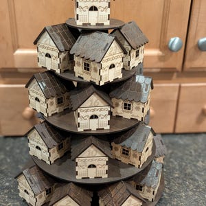 Wooden Advent Calendar Village - Stacked Christmas House Countdown - Reusable Holiday Decor image 13