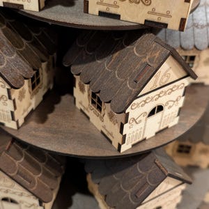 Wooden Advent Calendar Village - Stacked Christmas House Countdown - Reusable Holiday Decor image 14
