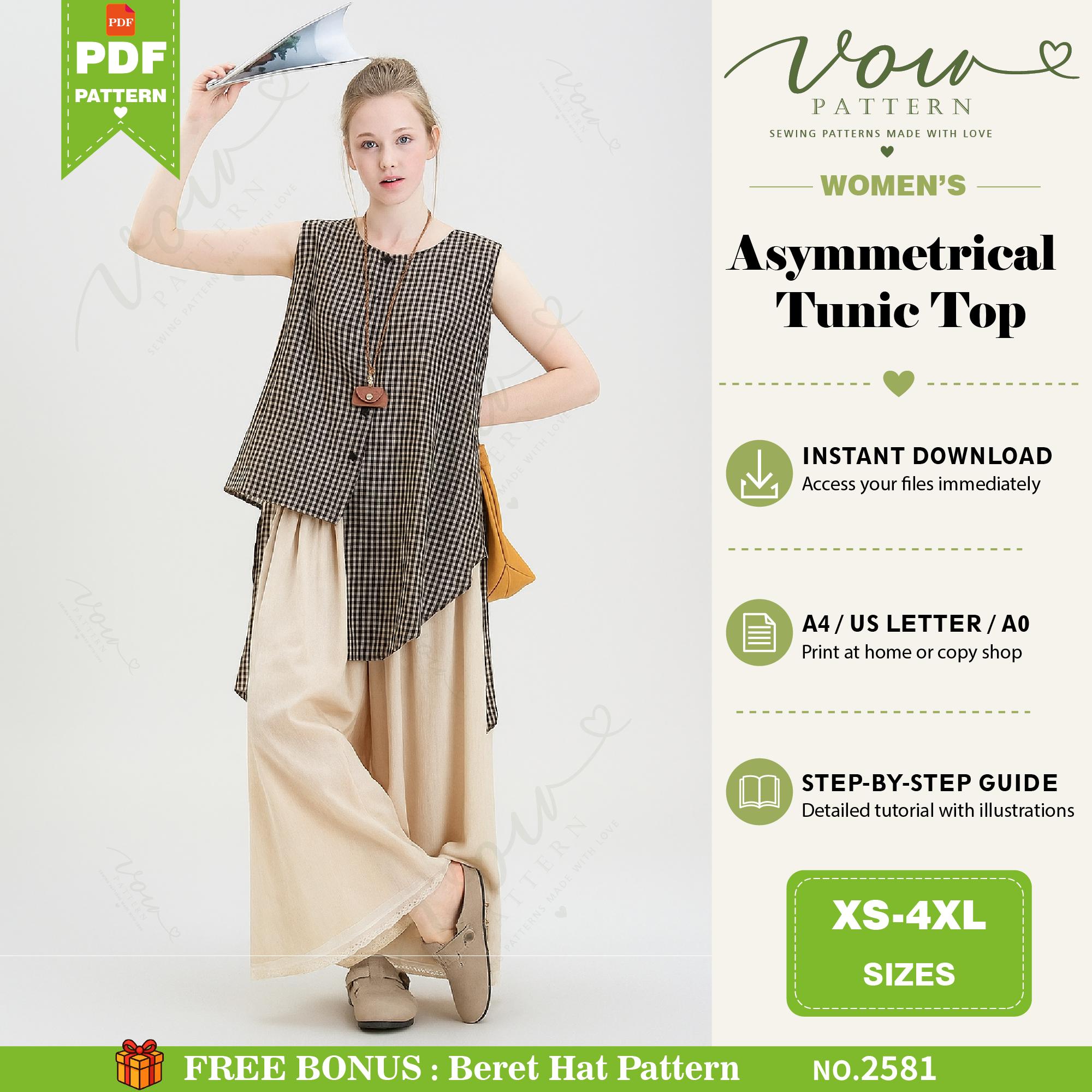 SHELLAC × semantic design Asymmetry Top Asymmetrical Top Pattern - Etsy Canada