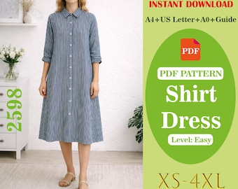 slim fit dress slacks FSCO® Relaxed Fit T-Shirt Dress Sewing Pattern main image 1