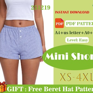 Letnie mini szorty – wzór w formacie PDF | Szorty damskie | Elastyczny pas | Przyjazne dla początkujących