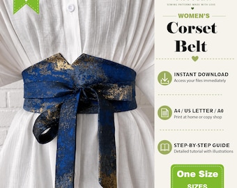 Corset Belt Sewing Pattern, Women's Waist Cincher, Instant Download (A4/US Letter/A0)