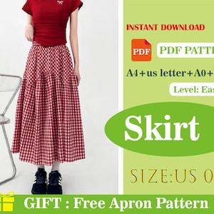 Asymmetrical Panel Maxi Skirt PDF Sewing Pattern | Long Irregular Skirt | Digital Download | Women’s Boho Summer Skirt | DIY Sewing Tutorial