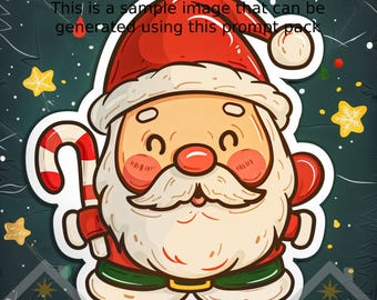 Christmas Sticker Clipart Prompts: 50 Festive AI Art Ideas (Digital Download)
