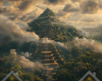 Ancient Ruins Digital Art: Mystical Overgrown Fantasy Scenery (50 JPEGs)