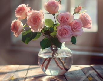 Photorealistic Bouquet Photography: Elegant Floral Prints (50 Digital Downloads)