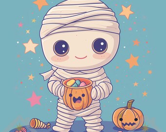 Adorable Halloween Sticker Clipart | 50 Digital Downloads | Cute Spooky Holiday Art for Seasonal Projects | Instant Download JPEG Prints