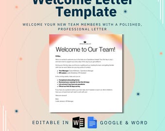Editable New Hire Welcome Letter Template – HR Onboarding (Google Docs & Word)