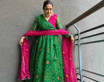 Indian Bandhani Anarkali Set