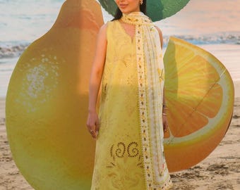 Zaib luxury Lawn 3pc Suit w/ Sleeves