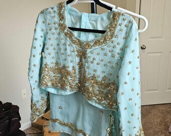 Designer Boutique Saree with full sleeve blouse and heavy work