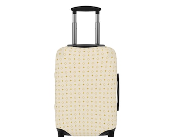 Gold Dot Pattern Luggage Cover | Beige Travel Protector