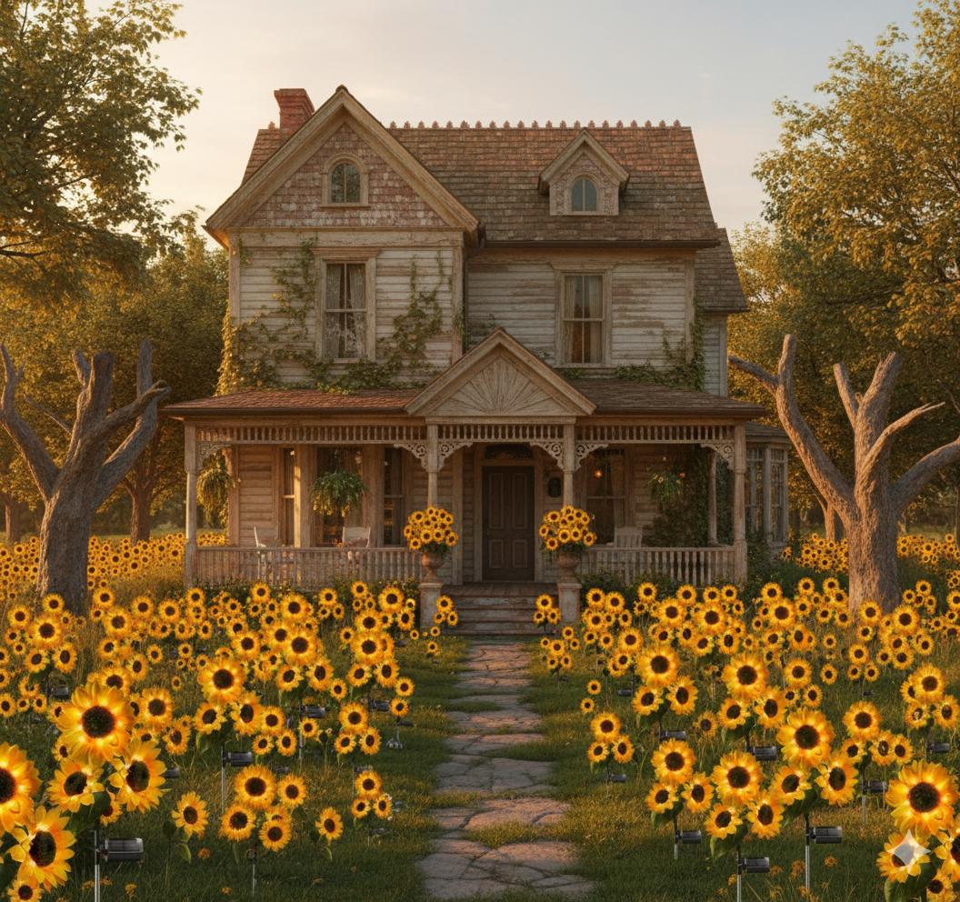 thumbnail interactive-video image 1 of 6 Pack Solar Outdoor Garden Lights, Sunflower Gifts For Mom... 1 of 9
