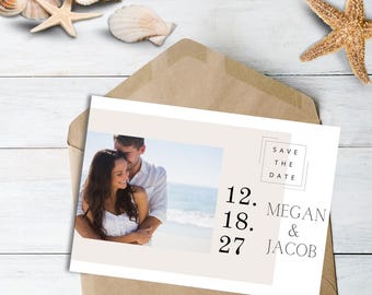 Minimalist Save the Date Template: Elegant Typography (Digital Download)