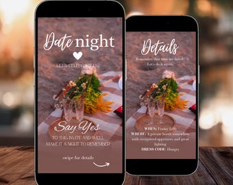 Animated Date Night Text Invitation: (Digital Download), Romantic Date Night Idea