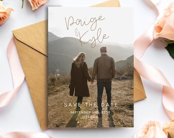 Photo Background Save the Date: Canva Editable (Digital Download)