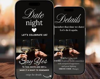 Animated Date Night Text Invitation: (Digital Download), Romantic Date Night Idea