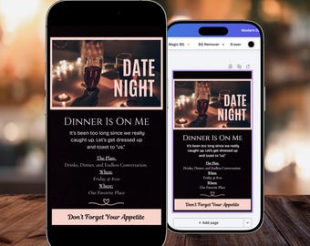 Animated Date Night Text Invite | Romantic Mobile Evite
