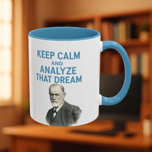sigmund freud mug cup, psychoanalysis, psychology, carl rogers, psychology major, carl jung, psychiatry, counselor office, psychiatrist gift