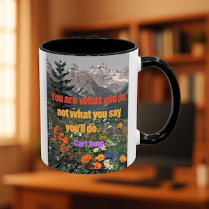 carl jung quote mug, carl jung, therapy office decor, psychology quotes, jung, philosophy quote, self awareness, personal growth