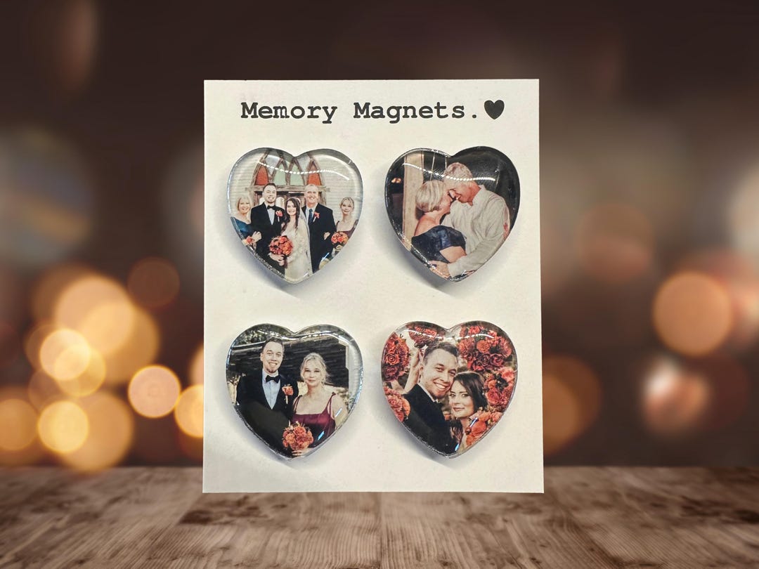 Custom Photo Magnets: Round or Heart 30mm Glass Cabochon Bubble Magnets ...