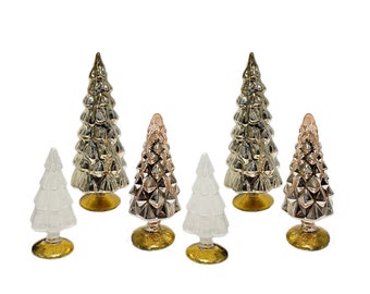 Glass Tree Set - Champagne Gold / Neutral (6 pcs)