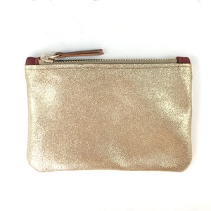 Small Metallic Leather Coin Pouch (multiple colors)