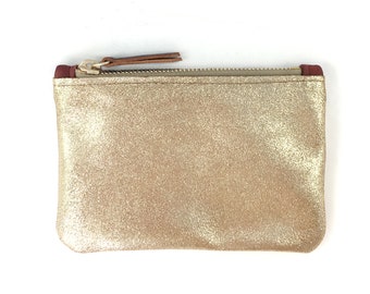 Small Metallic Leather Coin Pouch (multiple colors)