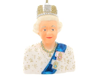 Queen Elizabeth II Glass Ornament