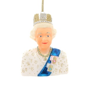 Queen Elizabeth II Glass Ornament