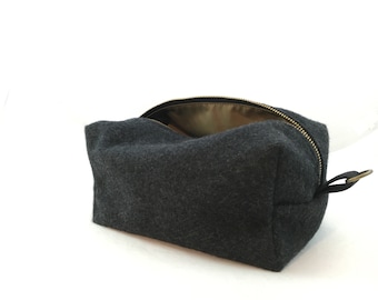 Large Dopp Kit - Military Blanket (Charcoal, Navy or Olive Green)