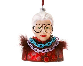 Iris Apfel Glass Ornament