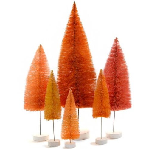 Dyed Bottle Brush Trees 6 Pastel Gumdrop 3 Inch Vintage Etsy