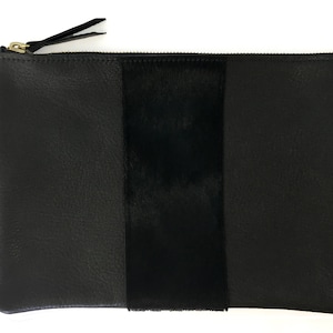 Embrague grande / bolsa con el pelo en la franja de la pantorrilla (múltiples colores)