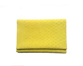 Leather Card Case - Yellow Python - Traditional Foldover