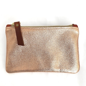 Pequeña bolsa de cuero metálico para monedas (múltiples colores)