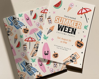 Summerween Costume Party Invitation – Editable Canva Template