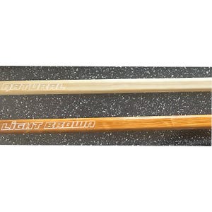 May include: Two wooden dowels, one natural and one light brown, are displayed against a speckled background. The text "NATURAL" is printed on the top dowel, and "LIGHT BROWN" is printed on the bottom dowel.
