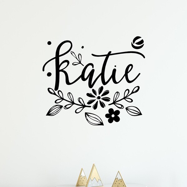 Personalized Nursery Floral Decal Etsy