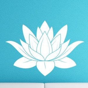 Lotus Flower Vinyl Decal Wall Art, Spiritual Decal, Namaste Wall Mural ...