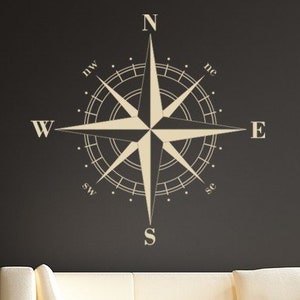 Etsy Pick-Compass Decals, Nautical Decal, Compass Rose, Nautical Wall Decal, Fathers Day gifts, Holiday Gifts image 2