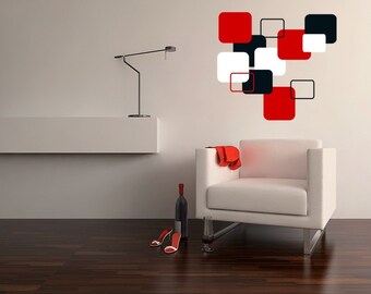 Retro / Mod Squares Decal 3 Colors