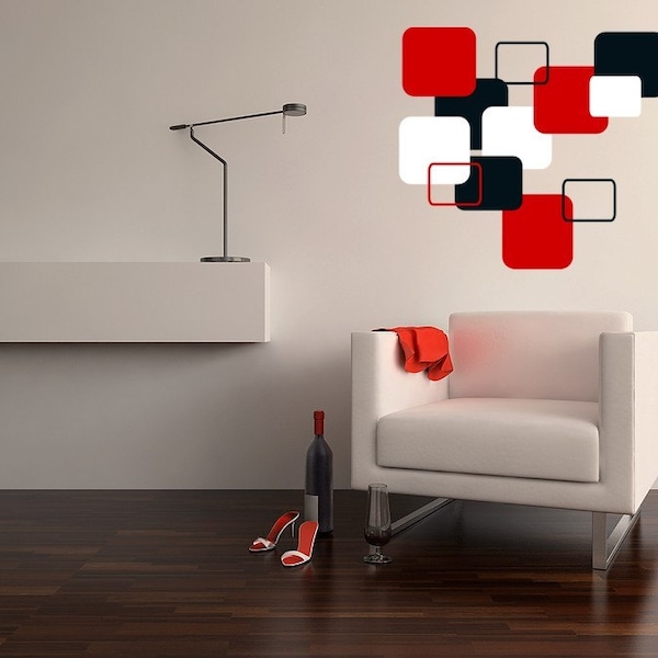 Retro / Mod Squares Decal 3 Colors