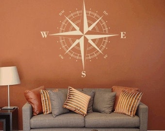 Etsy Pick-Compass Decals, Nautical Decal, Compass Rose, Nautical Wall Decal, Fathers Day gifts, Holiday Gifts