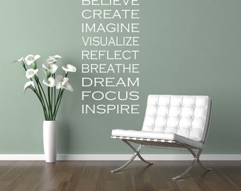 Words of Inspiration Wall Decal, Positive Affirmations Decal, Meditational Decal, Yoga Wall Decals, Subway Art, Typography Wall Decal