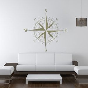Etsy Pick-Compass Decals, Nautical Decal, Compass Rose, Nautical Wall Decal, Fathers Day gifts, Holiday Gifts image 4