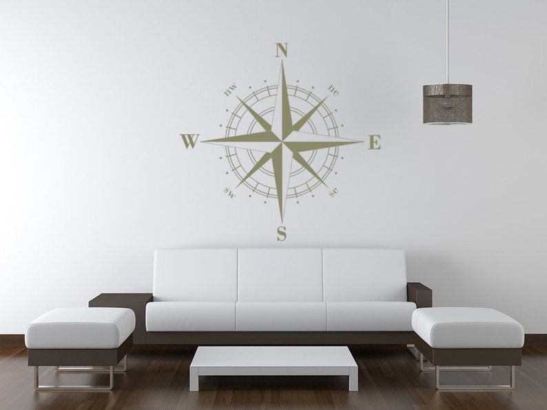 Etsy Pick-Compass Decals, Nautical Decal, Compass Rose, Nautical Wall Decal, Fathers Day gifts, Holiday Gifts image 4