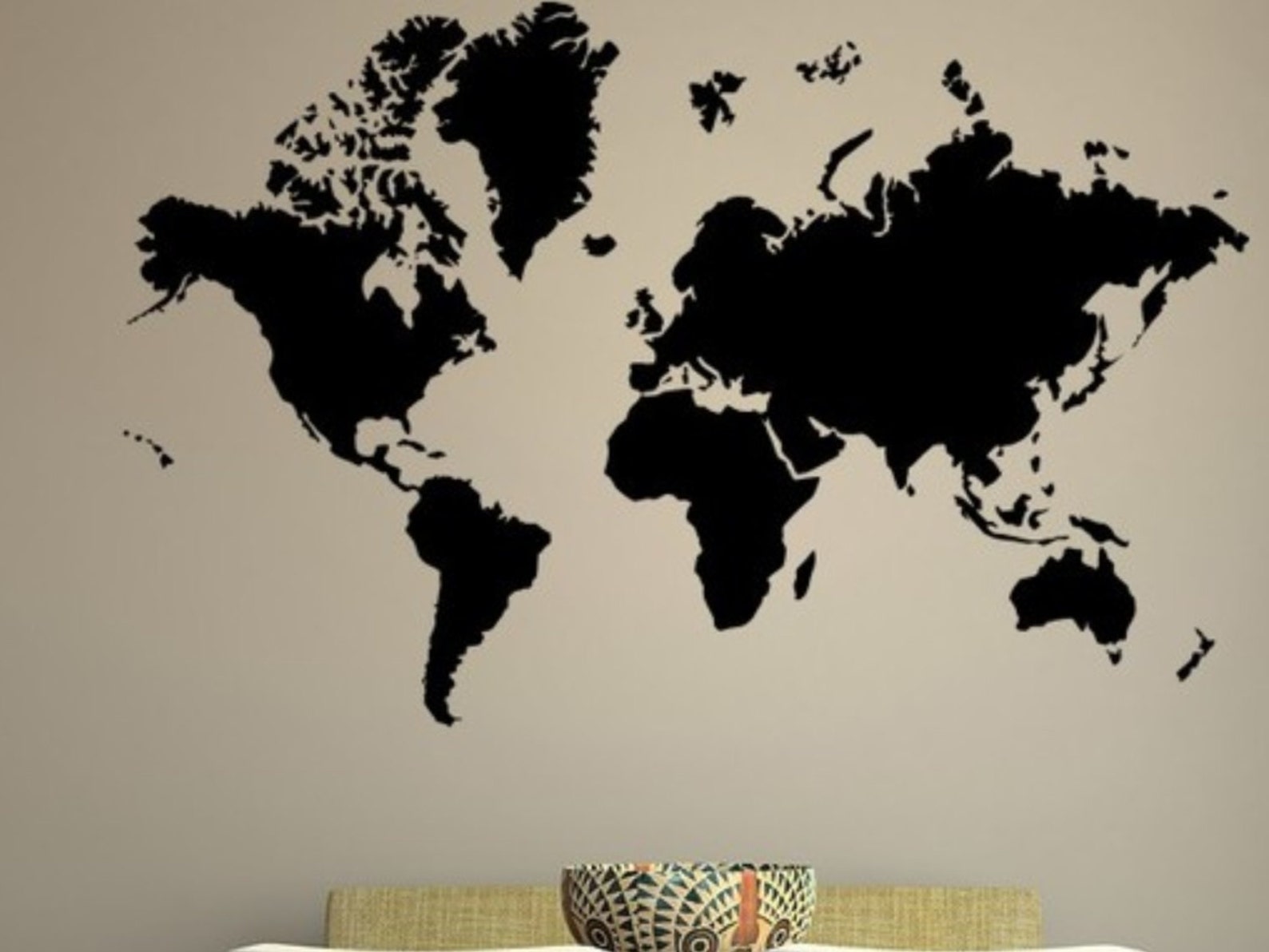 World Map Vinyl Decal Wall Mural Christmas Gifts Etsy