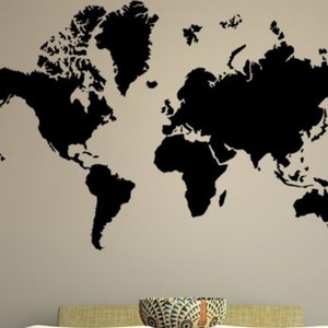 World Map Vinyl Decal Wall Mural Christmas Gifts
